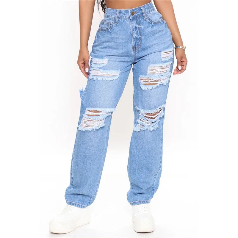 Sexy Hole Ripped Boyfriend Jeans