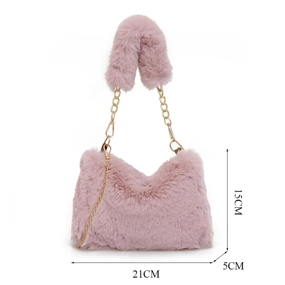 Fluffy Shoulder Chain Underarm Bag