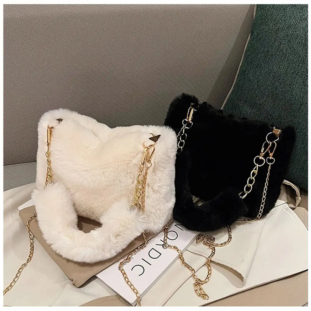 Fluffy Shoulder Chain Underarm Bag