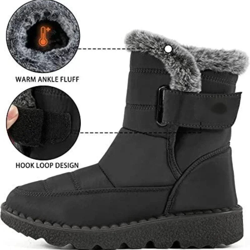 Faux Fur Long Plush Snow Boots
