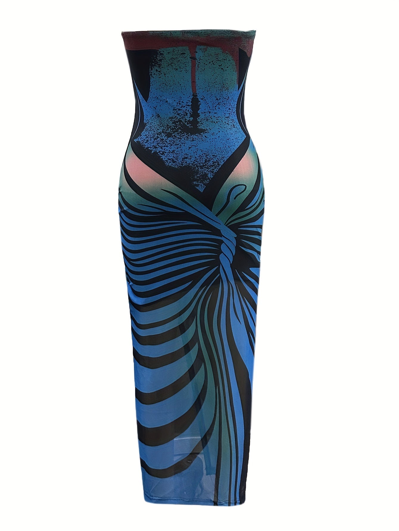 Sexy Stripe Pattern Maxi Dress