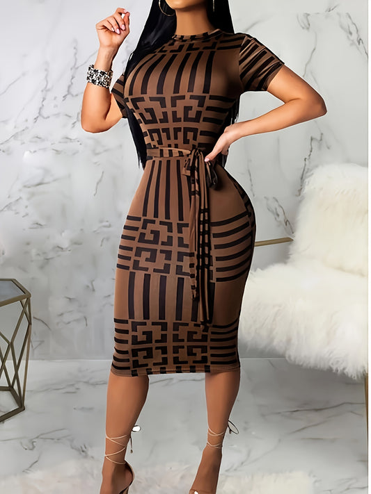 Geo Print Bodycon Dress