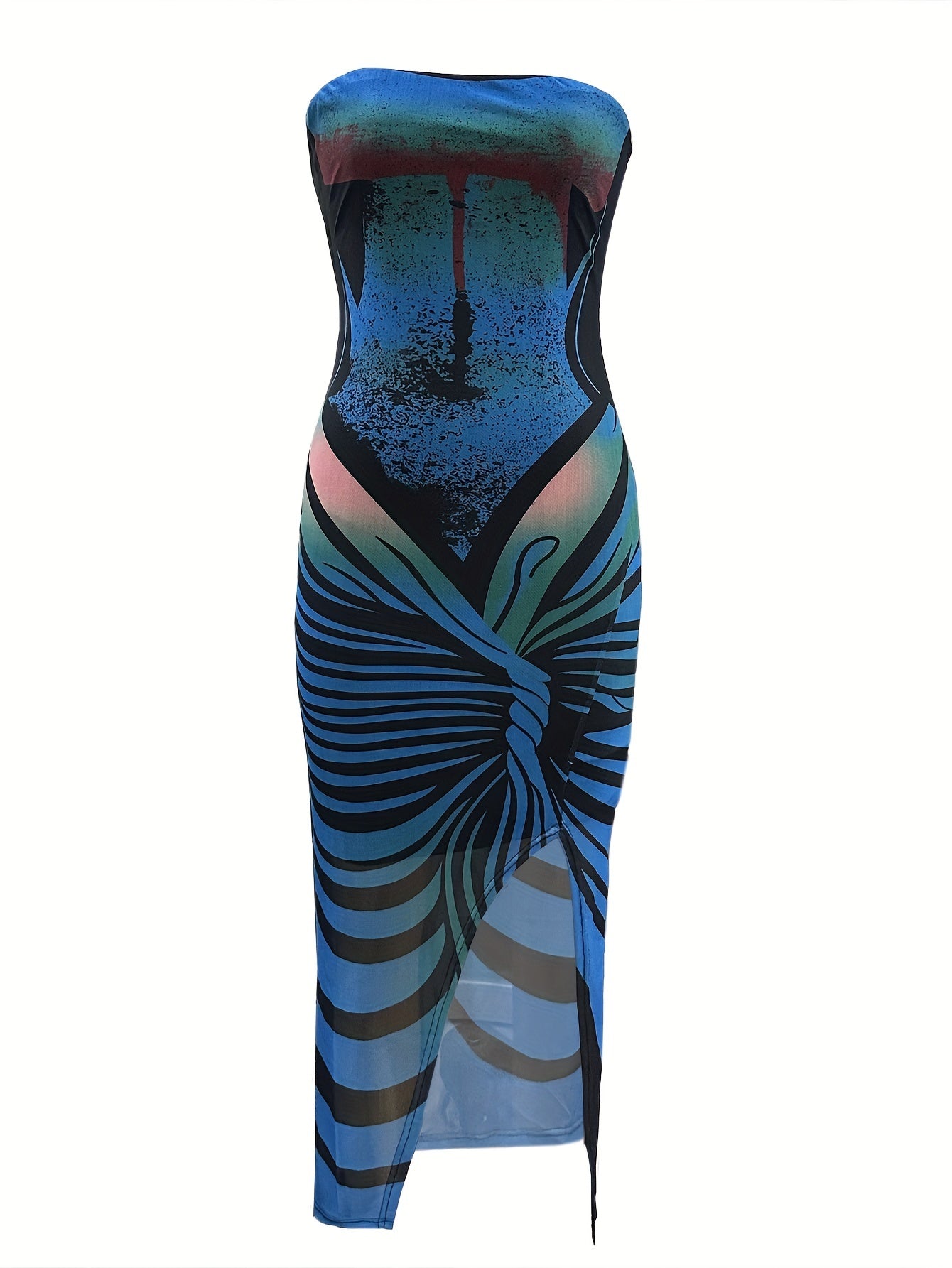 Sexy Stripe Pattern Maxi Dress