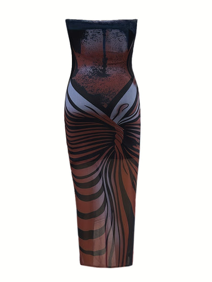 Sexy Stripe Pattern Maxi Dress