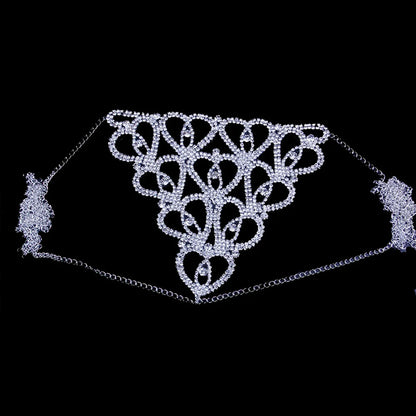 Heart Rhinestone Belly Chains Panties