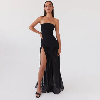 DGLUKE Strapless High Split Long Dress