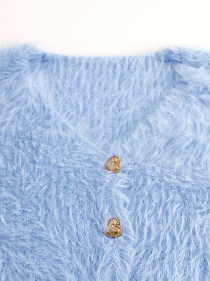 Knitted V-Neck Long Sleeved Cardigan Jacket