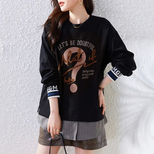 Fashionable Print Crew Neck Sweatshirt