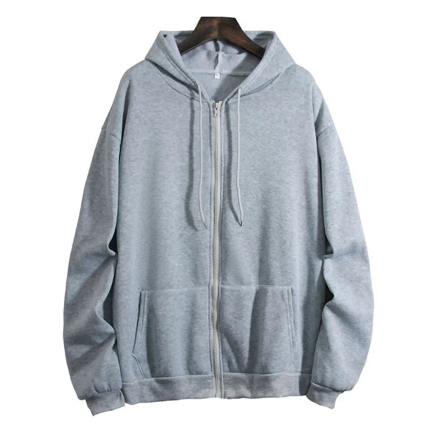 Hooded Drawstring Sweatshirt Coat