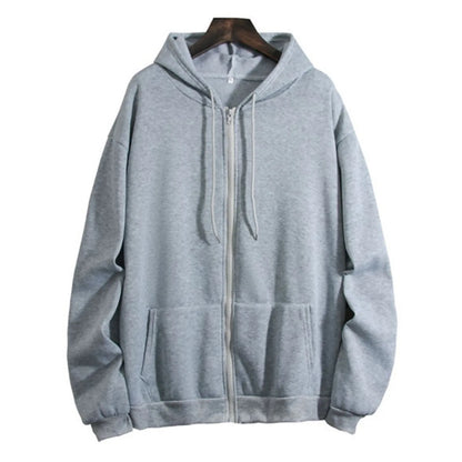 Hooded Drawstring Sweatshirt Coat