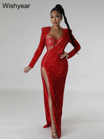 Wishyear Celebrity Party Long Dress for Women