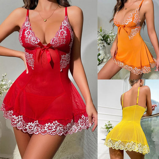 2 Pcs Deep V Bra See-Through Lingerie