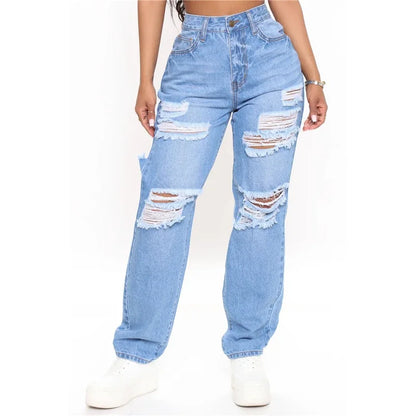 Sexy Hole Ripped Boyfriend Jeans