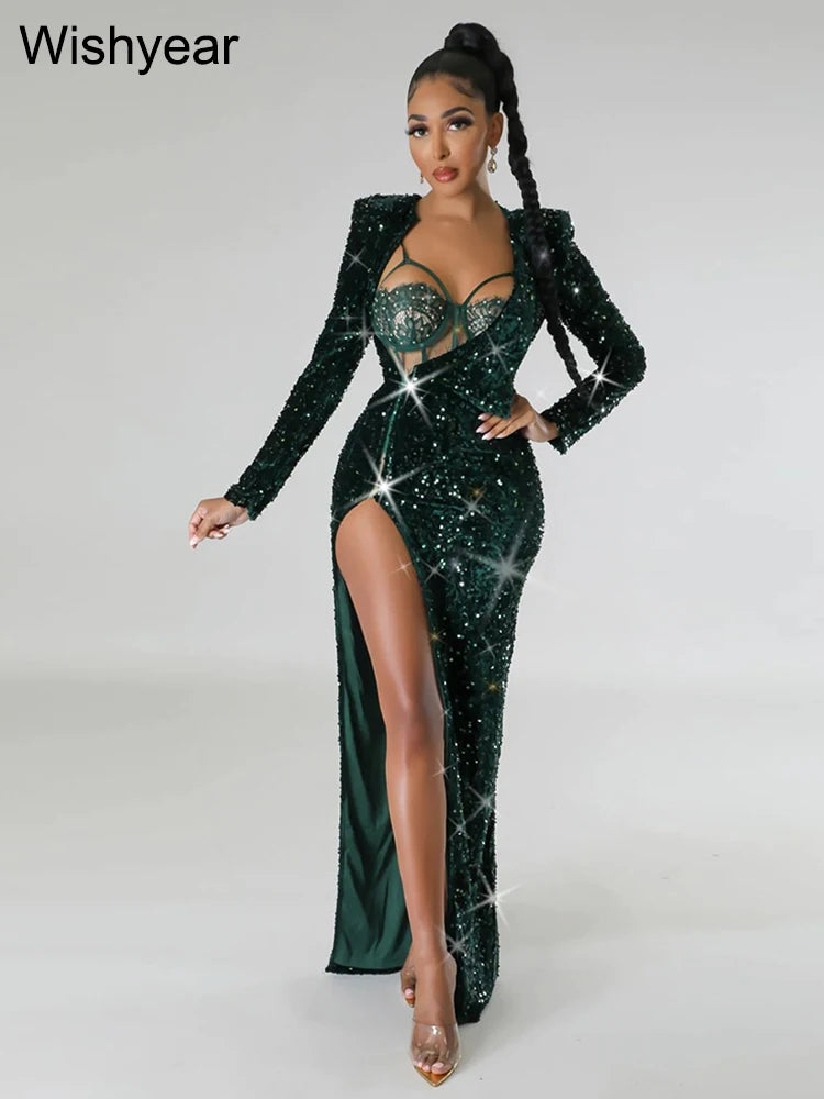 Wishyear Celebrity Party Long Dress for Women
