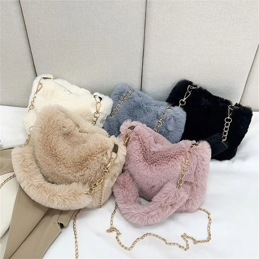 Fluffy Shoulder Chain Underarm Bag