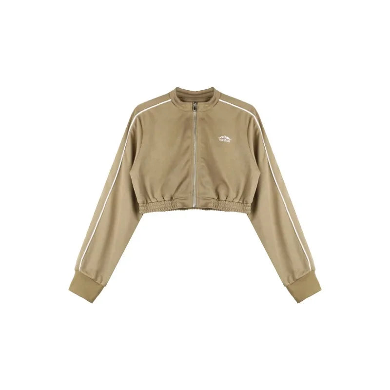 Vintage Zipper Women's Cardigan Jacket