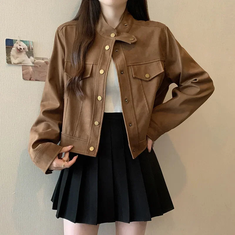 Women's Vintage Casual High End Feel Flight Jacket