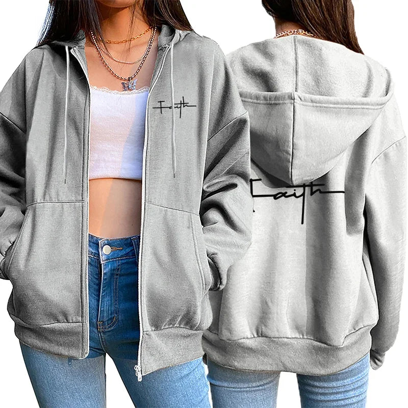 Printing Casual Hooded Sweatshirt