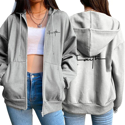 Printing Casual Hooded Sweatshirt