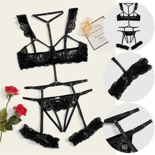 3pcs Sexy Hollow Lingerie