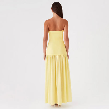 DGLUKE Strapless High Split Long Dress