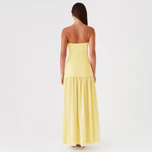 DGLUKE Strapless High Split Long Dress
