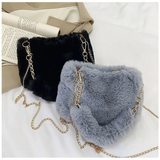 Fluffy Shoulder Chain Underarm Bag