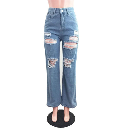 Sexy Hole Ripped Boyfriend Jeans