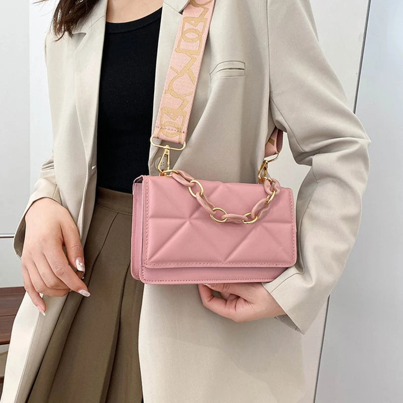 PU Leather Flap Handbag