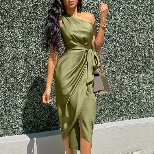 Slim Waist Pencil Long Dress
