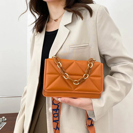 PU Leather Flap Handbag
