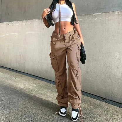 New Women's Cargo Straight Trousers