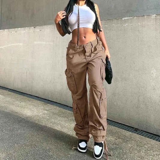 New Women's Cargo Straight Trousers