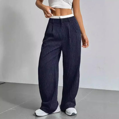 Women Stripes Printed Full Length Pants