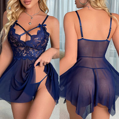 Sexy Crotchless Lace Night Dress