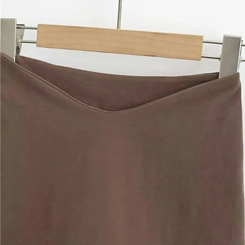 Low V Waist Elastic Slim A-Line Skirt
