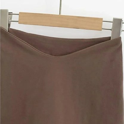 Low V Waist Elastic Slim A-Line Skirt