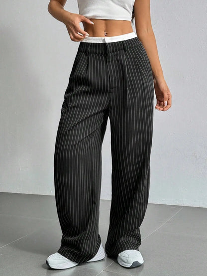 Women Stripes Printed Full Length Pants