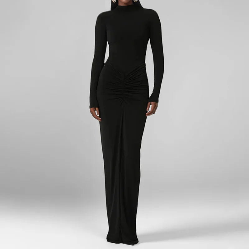 Full Sleeve O-Neck Skinny Stretch Classic Hipster Dress