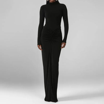 Full Sleeve O-Neck Skinny Stretch Classic Hipster Dress