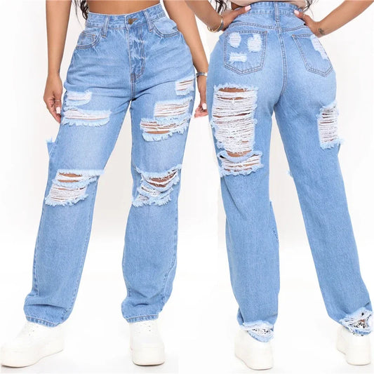 Sexy Hole Ripped Boyfriend Jeans