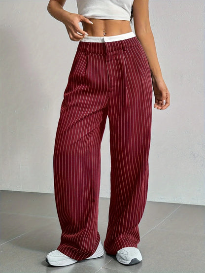 Women Stripes Printed Full Length Pants