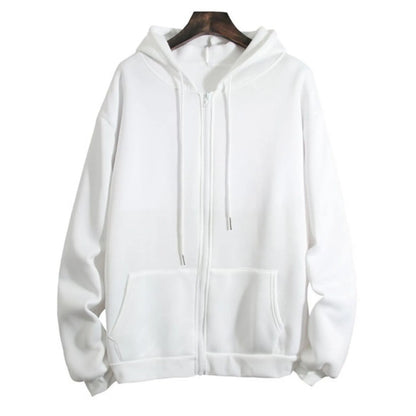 Hooded Drawstring Sweatshirt Coat