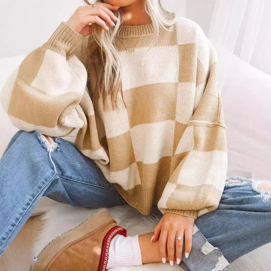 Loose Casual Color Block Long Sleeve