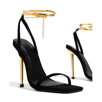Sexy Women's Gold Padlock High Heels
