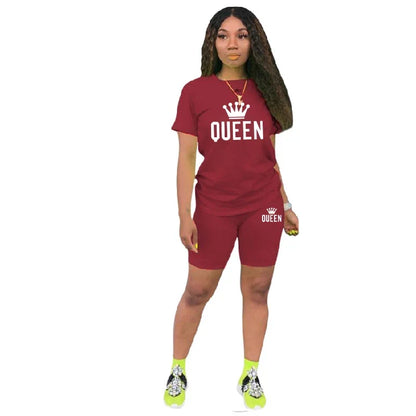 Queen Printing T-Shirt + Shorts 2 Piece Sets