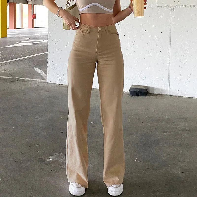 High Waist Denim Slight Strech Jeans