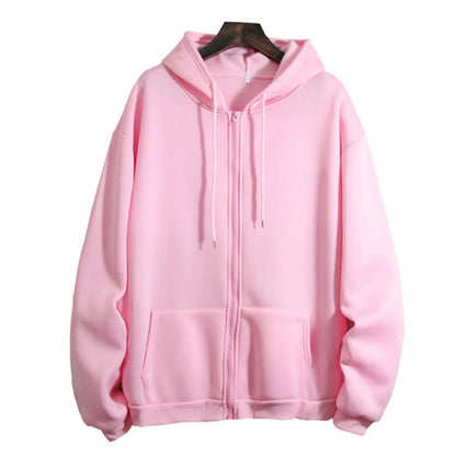 Hooded Drawstring Sweatshirt Coat