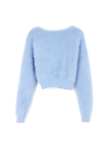 Knitted V-Neck Long Sleeved Cardigan Jacket