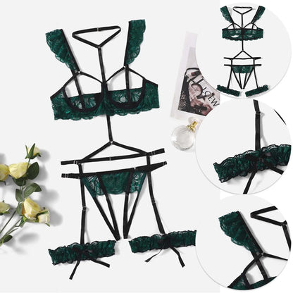 3pcs Sexy Hollow Lingerie